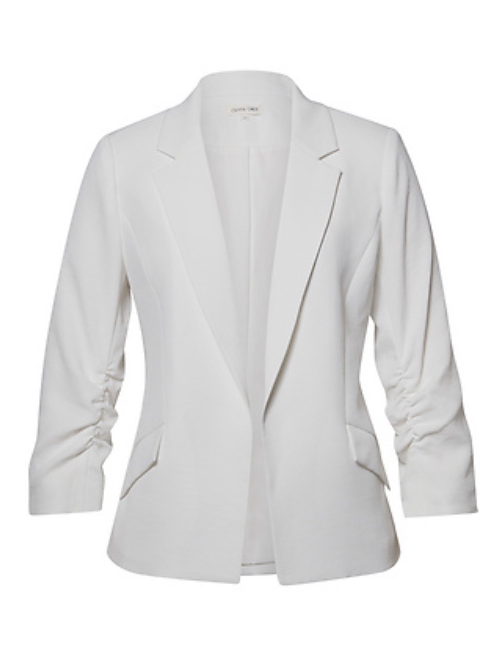 Olivia Grey Shirred Sleeve Blazer White Size XL